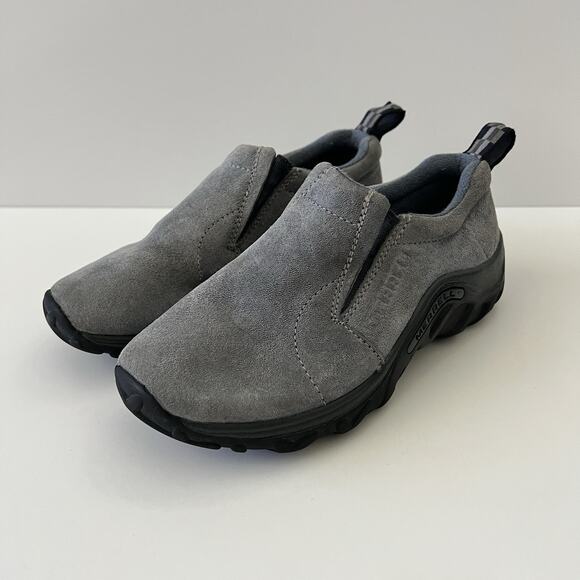 Merrell Youth Jungle Moc Denim Blue Gray Suede Leather Slip On Shoes Kids 1.5 - Picture 1 of 11